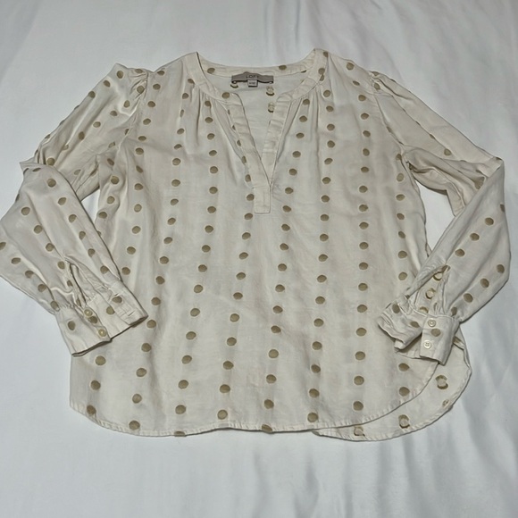Loft Embroidered Polka Dot Blouse - Picture 1 of 4